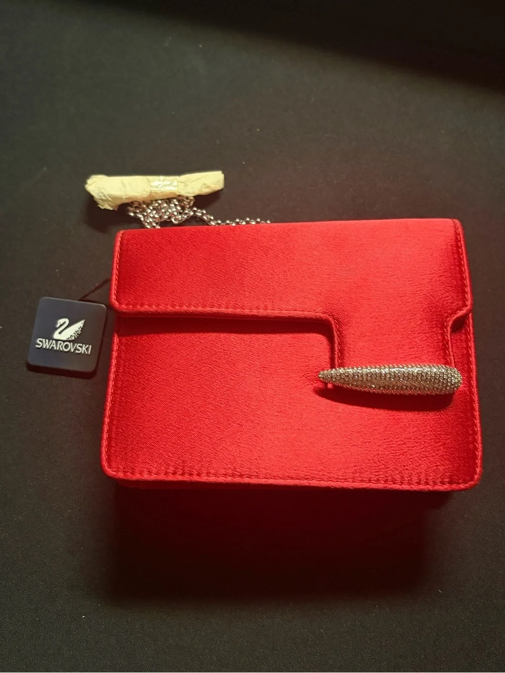 NEW Swarovski Irma Red Satin Crystal Evening Bag